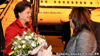 Dilma, ao desembarcar na Turquia (Foto: Roberto Stuckert Filho - Presidência_