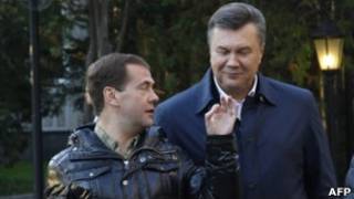 Янукович и Медведев в Завидово