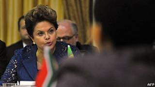 Presidente Dilma Rousseff durante o Fórum do Ibas (AFP)
