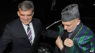 حامد کرزی، رئیس جمهوری افغانستان و عبدالله گل، رئیس جمهوری ترکیه