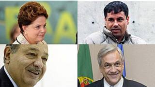 Dilma Rousseff, Chapo Guzman, Carlos Slim y Sebastián Piñera.