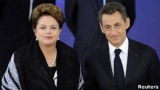 Dilma e Sarkozy em Cannes/Reuters