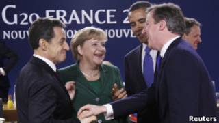 Nicolas Sarkozy, Angela Merkel, Barack Obama e David Cameron. Foto: Reuters