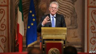 O primeiro-ministro italiano Mario Monti.