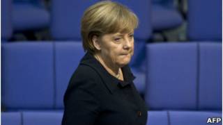 Angela Merkel no Parlamento alemão (AFP)