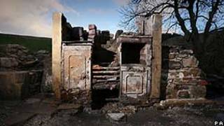 Foto entregue pela United Utilities mostra a casa descoberta em Lanchashire (PA)