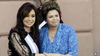 Cristina Kirchner e Dilma (AP)