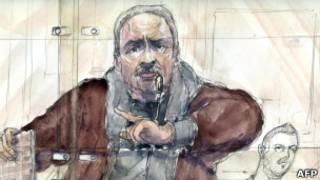 Desenho do Chacal na corte, nesta quinta (AFP)
