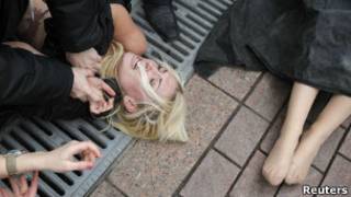 Акция FEMEN в Москве