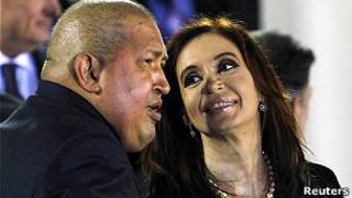 Cristina Fernández y Hugo Chávez