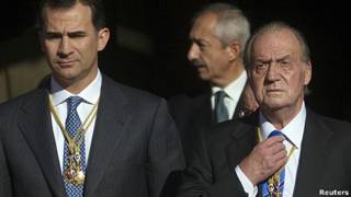 El Principe Felipe de Borbón y el Rey Juan Carlos I