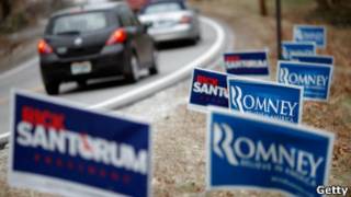 Cartazes de campanha em New Hampshire