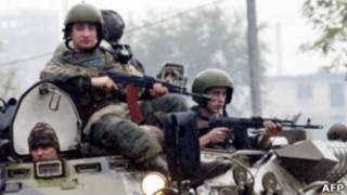 Российские федеральные войска в Чечне