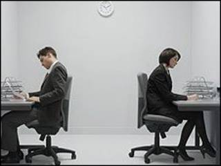 办公室白领忘记站着