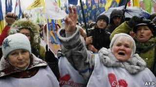 Митинг оппозиции на Софийской площади в Киеве