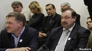 Владимир Рыжков, Геннадий Гудков на встрече оппозиционеров в декабре 2011 года
