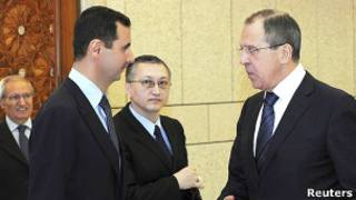 Министр иностранных дел Сергей Лавров встречается с президентом Сирии Башаром Асадом 7 февраля 2012 года