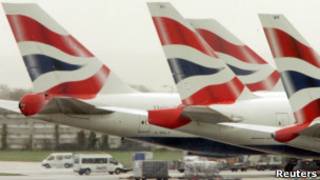 Indege ya nyuma ya British Airways izava Entebbe kuwa 03/10/2015.