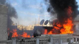 Bombardeiro em Homs. AFP