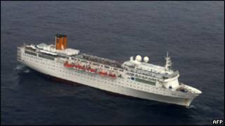 Costa Allegra é visto perto da ilha Desroches (AFP)