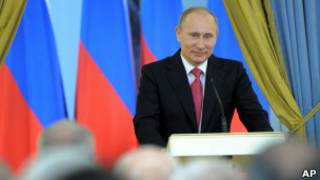 Putin discursa em evento realizado na Rússia, no sábado (AP)