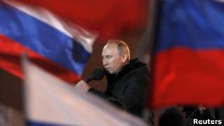 Владимир Путин на митинге своих сторнников