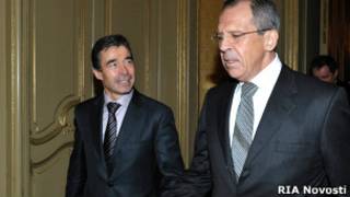 Глава МИД Сергей Лавров и глава НАТО Андерс Фог Расмуссен
