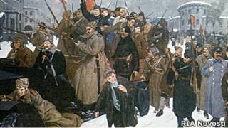 Репродукция картины художника Владимира Кузнецова "Февральская революция". 1926 год.