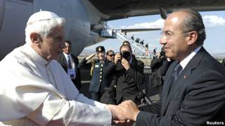 Benedicto XVI y Felipe Calderón