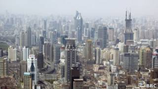 Vista área de Shangai, China. BBC