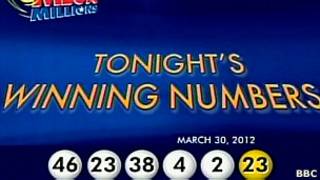 Imagem mostra números sorteados pela Mega Millions