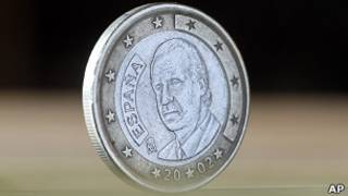 Euro con la cara del Rey.