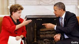 Barack Obama e Dilma Rousseff. Getty