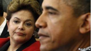 Dilma Rousseff ao lado de Barack Obama nos EUA