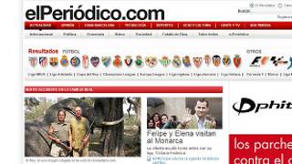 Portada en internet del diario El Periódico