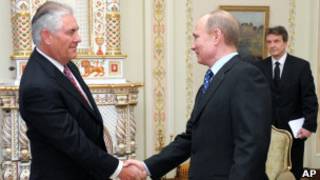 Владимир Путин и Рекс Тилерсон