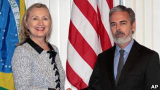 Hillary e Patriota em Brasília | Foto: AP