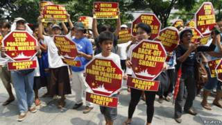 Unjuk rasa di Manila menentang Cina