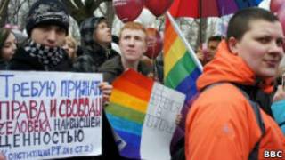 Демонстрация в поддержку прав ЛГБТ в марте 2012 года в Петербурге