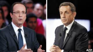 François Hollande e Nicolas Sarkozy. | Foto: AFP