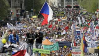 Массовые демонстрации в Праге