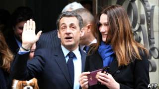 President Sarkozy and his wife cast their vote on Sunday