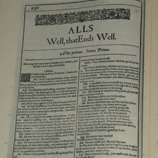 Fac-símile da primeira edição de 'Tudo Vai Bem Quando Termina Bem, de 1623