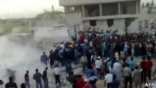 صور بثها ناشطون للانفجار