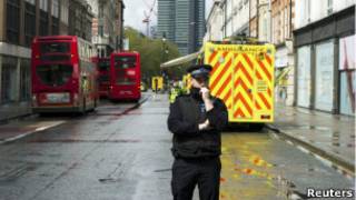 Região isolada pela polícia no centro de Londres (Reuters)
