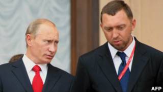 Vladimir Putin and Oleg Deripaska