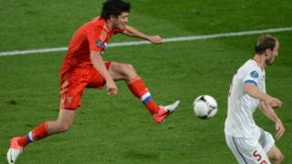 من مباراة روسيا وجمهورية التشيك