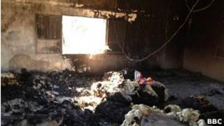 Casa destruída em Qubair (Foto BBC)
