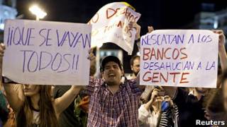 Protestas contra el rescate bancario en España