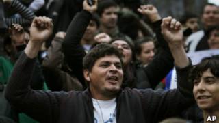 Protesto de aliados de Fernando Lugo (Foto AP)